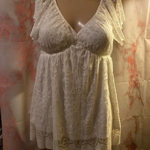 White Lace Tunic top Size XS